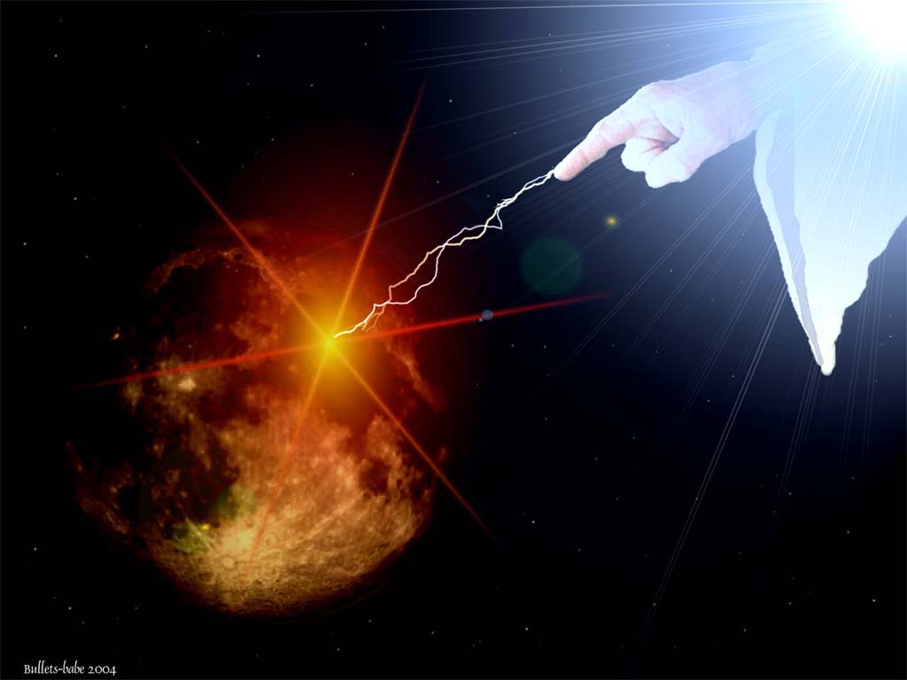 God zapping earth