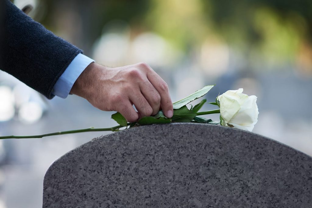 Headstone with Flower