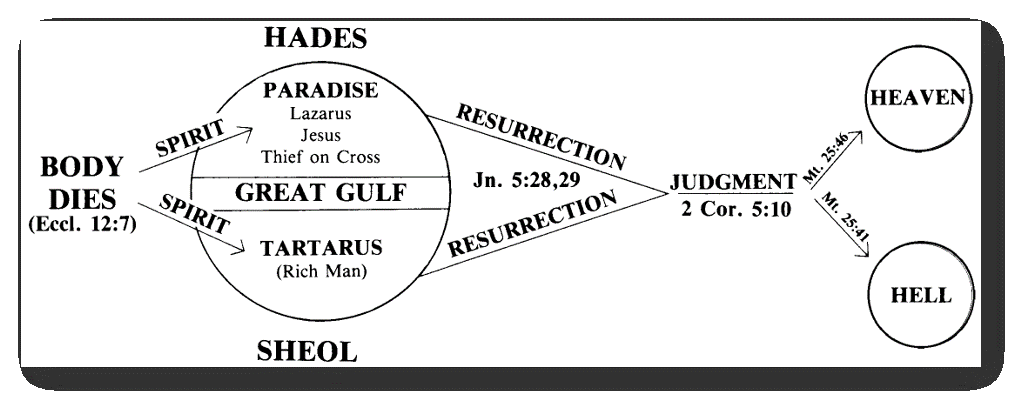 Sequence of events that happen when we die